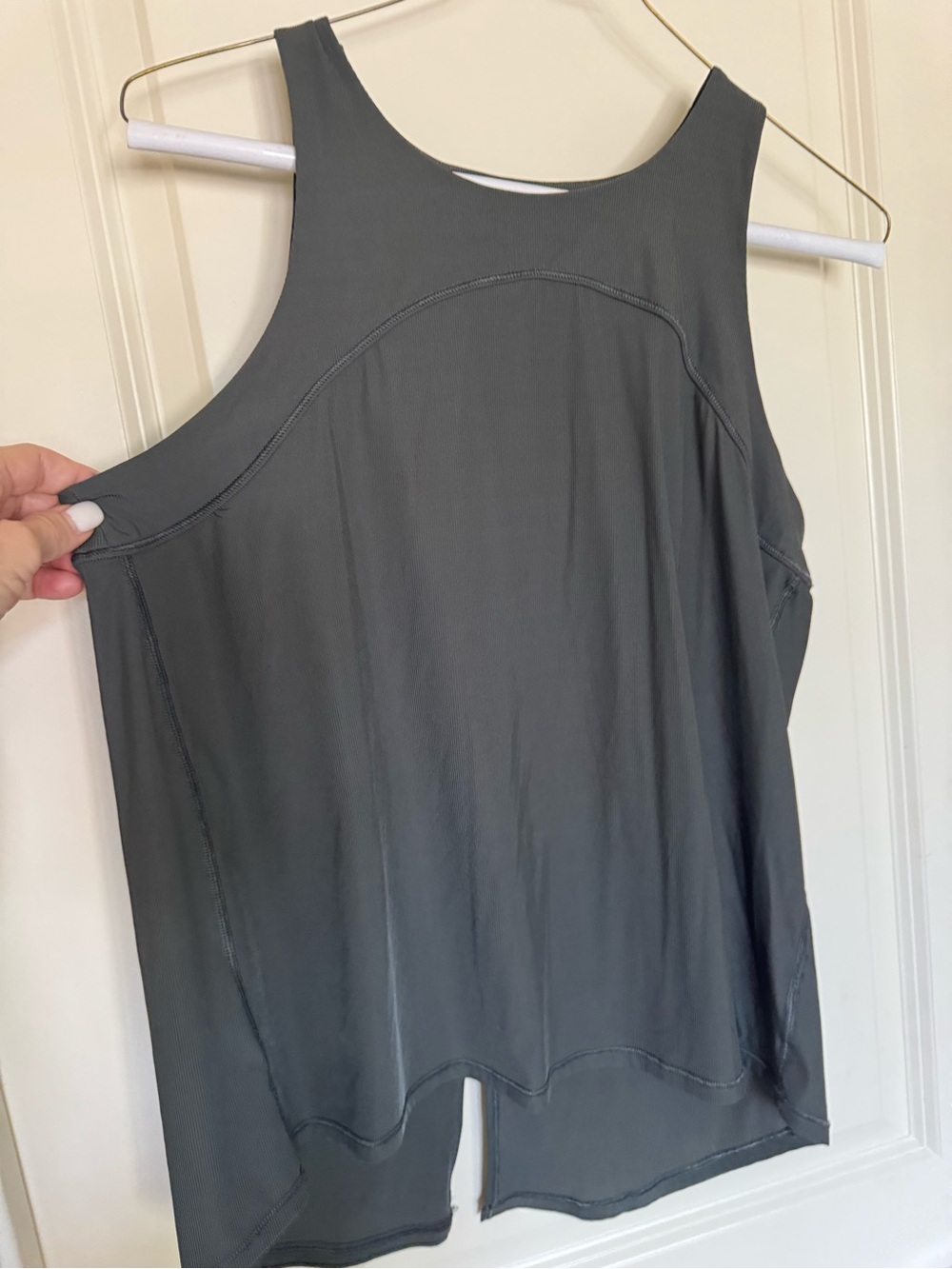 SPANX Go Lightly Green Gray Tieback Tank